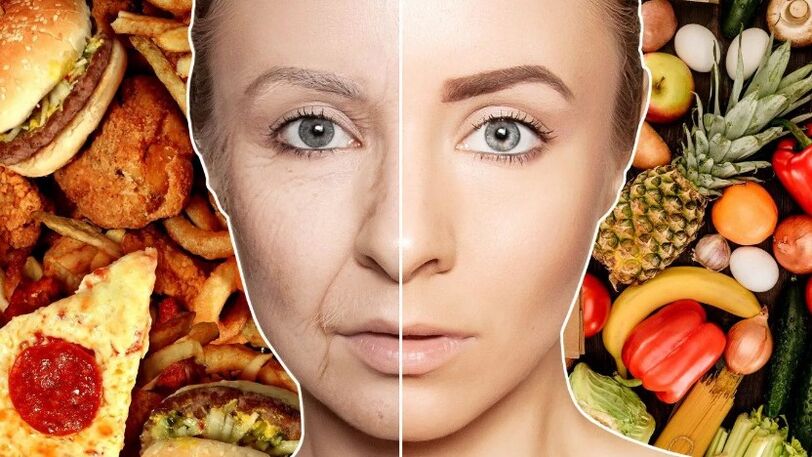 Vegetables and fruit against aging
